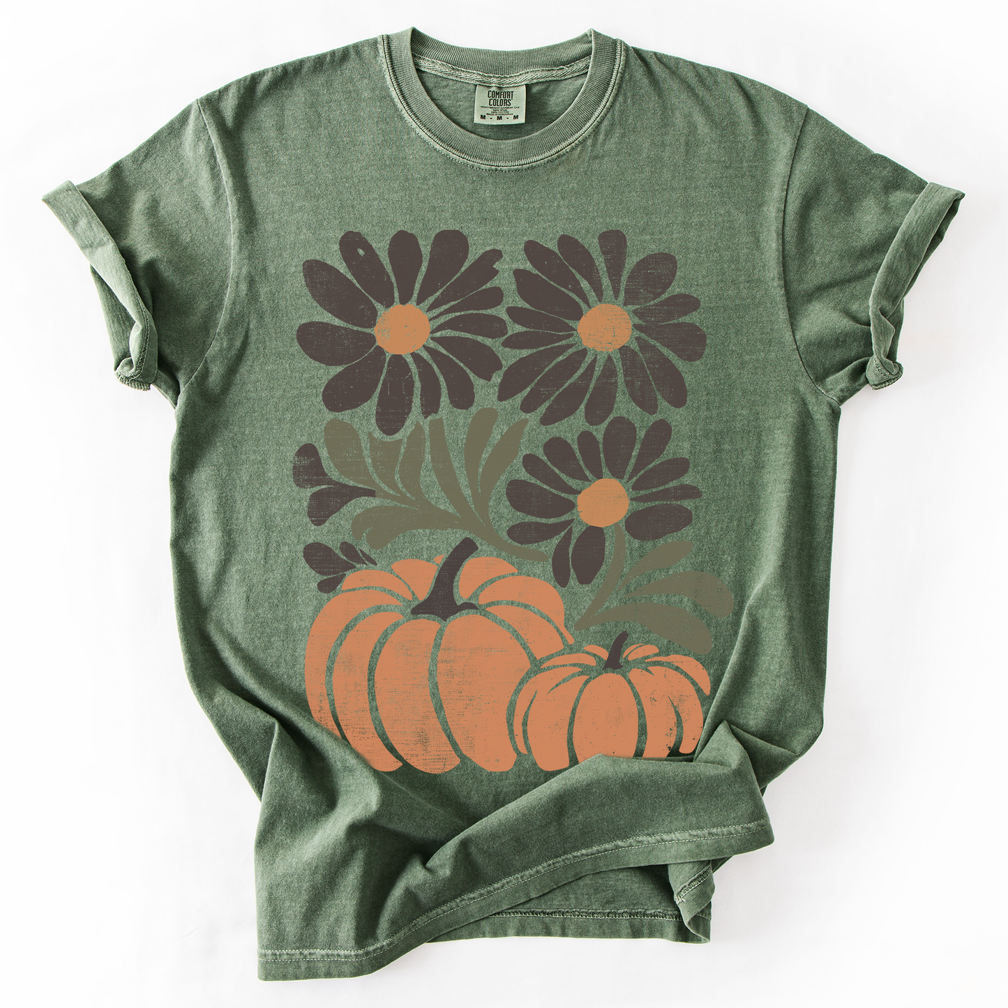 Pumpkins and Flowers Comfort Colors T-Shirt