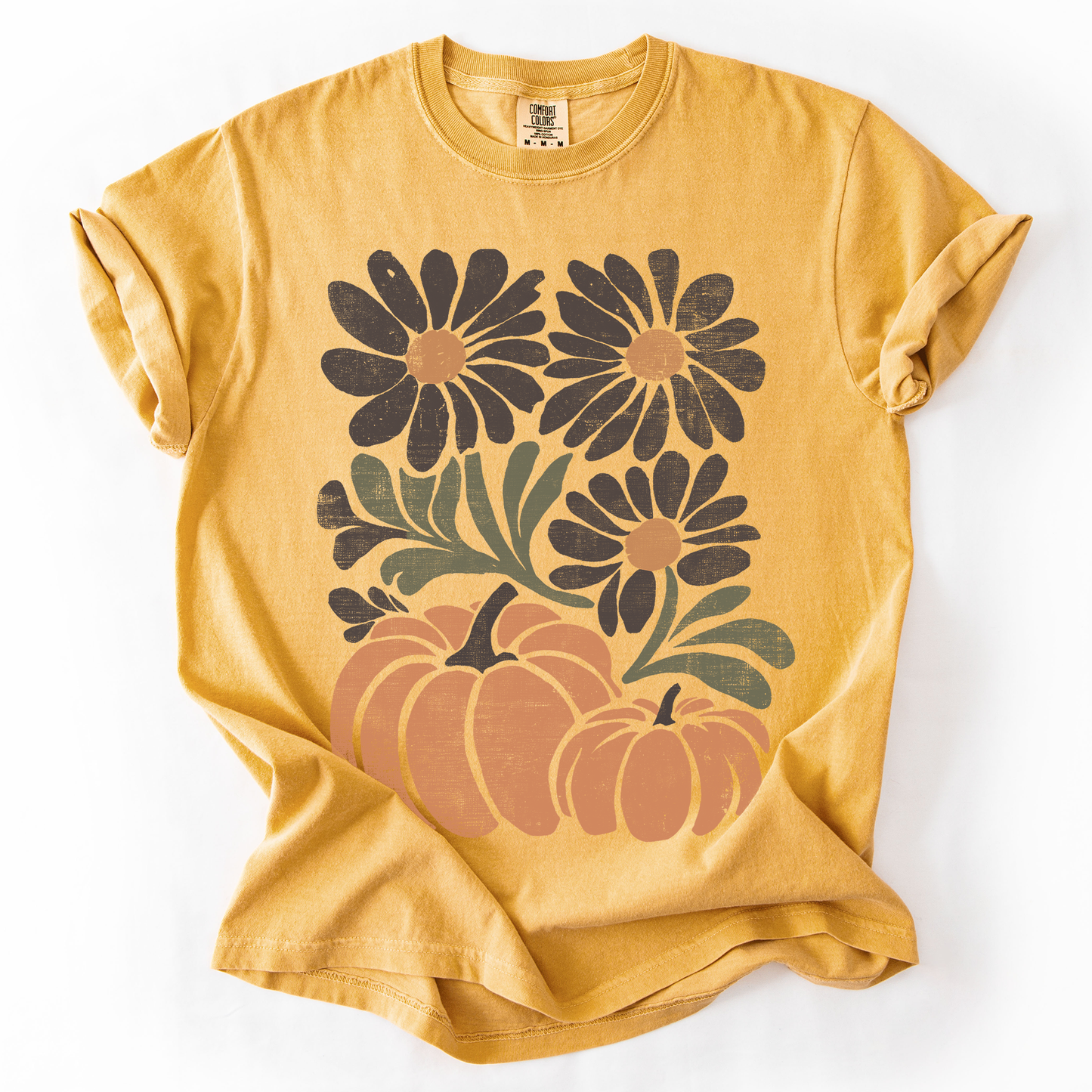 Pumpkins and Flowers Comfort Colors T-Shirt