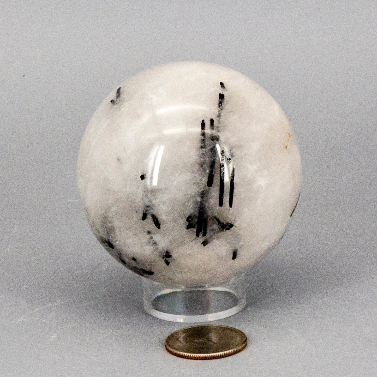 Quartz w/t Black Tourmaline Inclusions 68MM