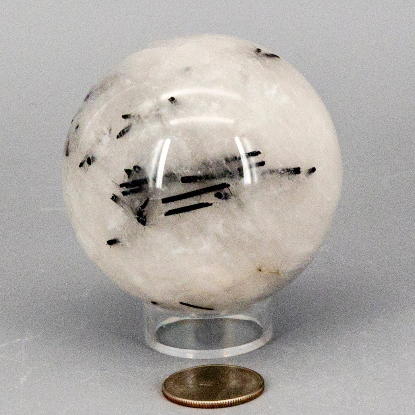 Quartz w/t Black Tourmaline Inclusions 68MM