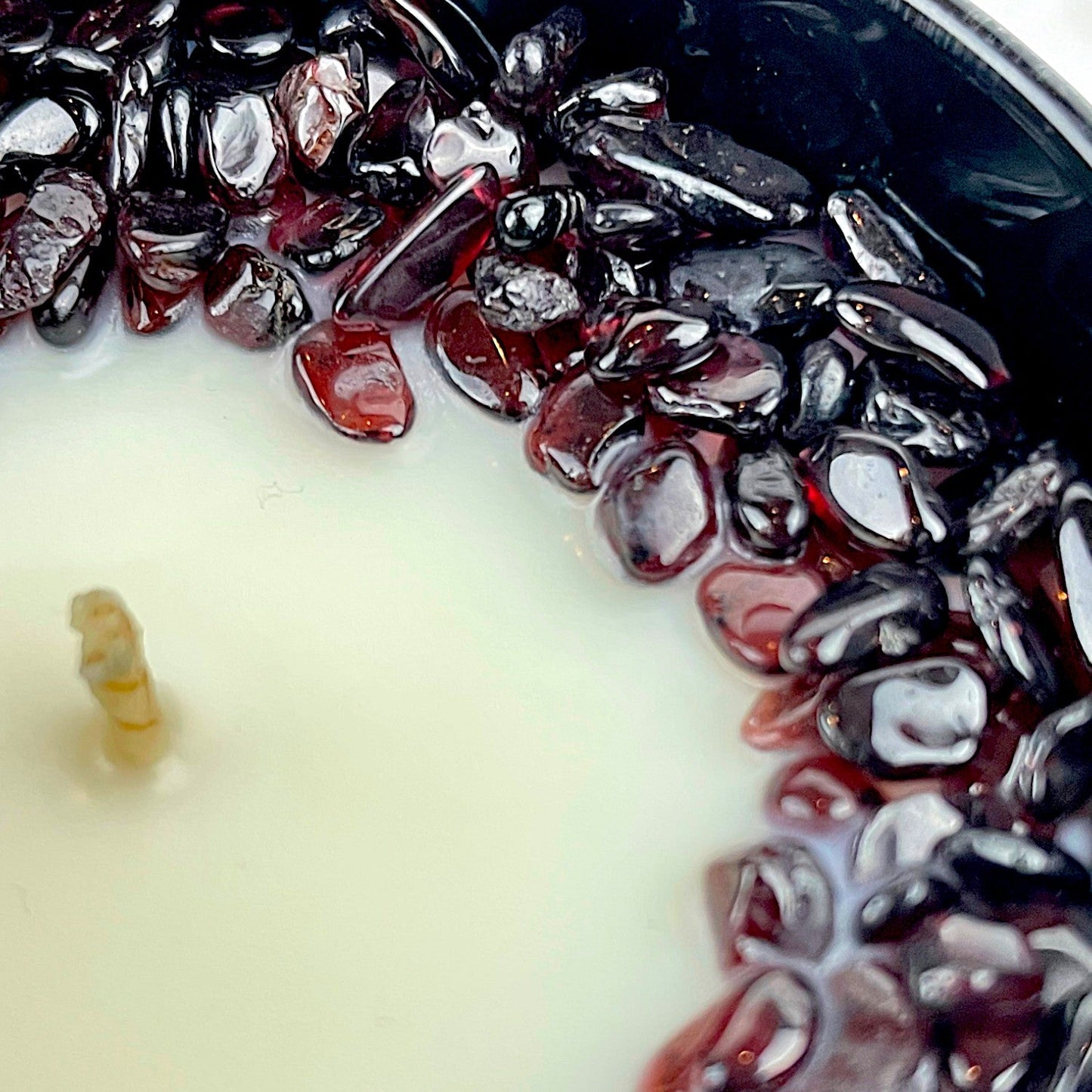 Root Chakra Crystal Candle with Garnet | Coconut-Soy Wax Candle, 9oz