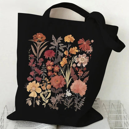 Witchy Floral Moon Tote Bags