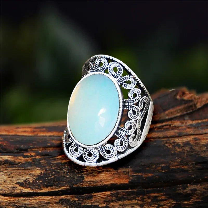 Stone Oval Vintage Design Rings
