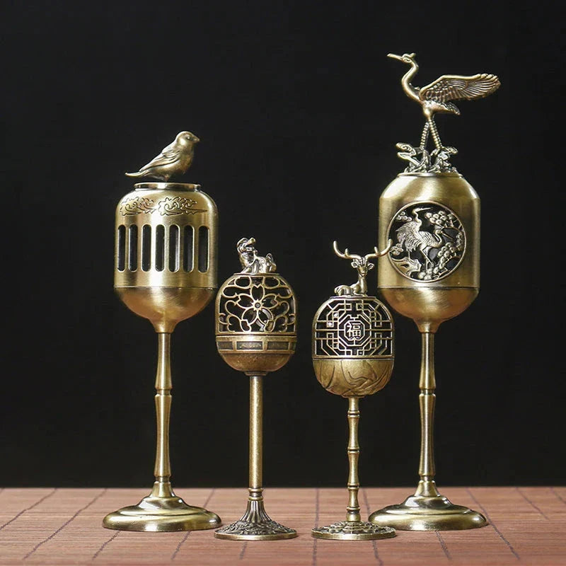Magpie Hollow Lamp Sandalwood Fragrance Censer Smoking Backflow Incense Holder Tea House Ornaments Study Room Home Decor