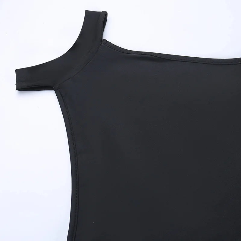 Halter High Split Black Dress