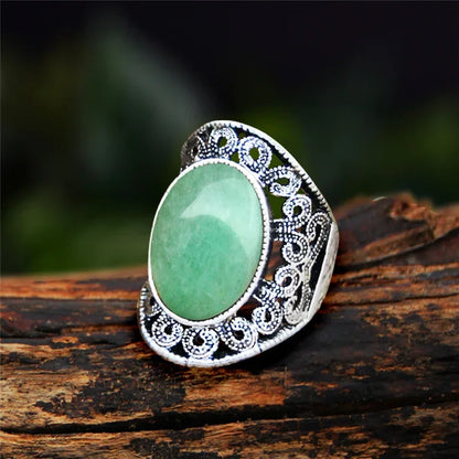 Stone Oval Vintage Design Rings