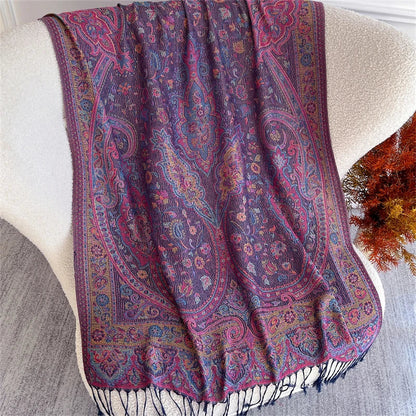 Autumn Bohemian Ethnic Paisley Cashmere Shawls Scarf for Women Warm Jacquard Pashmina Scarves Print Design Lady Foulard Stoles