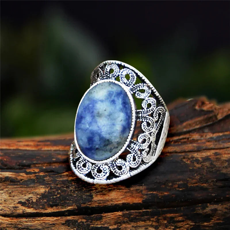 Stone Oval Vintage Design Rings