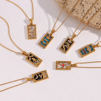 Gold Tarot Card Necklaces