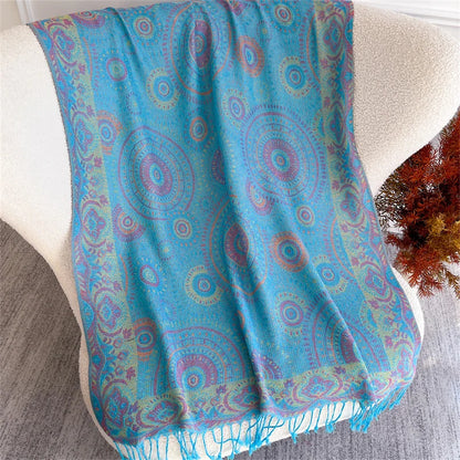 Autumn Bohemian Ethnic Paisley Cashmere Shawls Scarf for Women Warm Jacquard Pashmina Scarves Print Design Lady Foulard Stoles