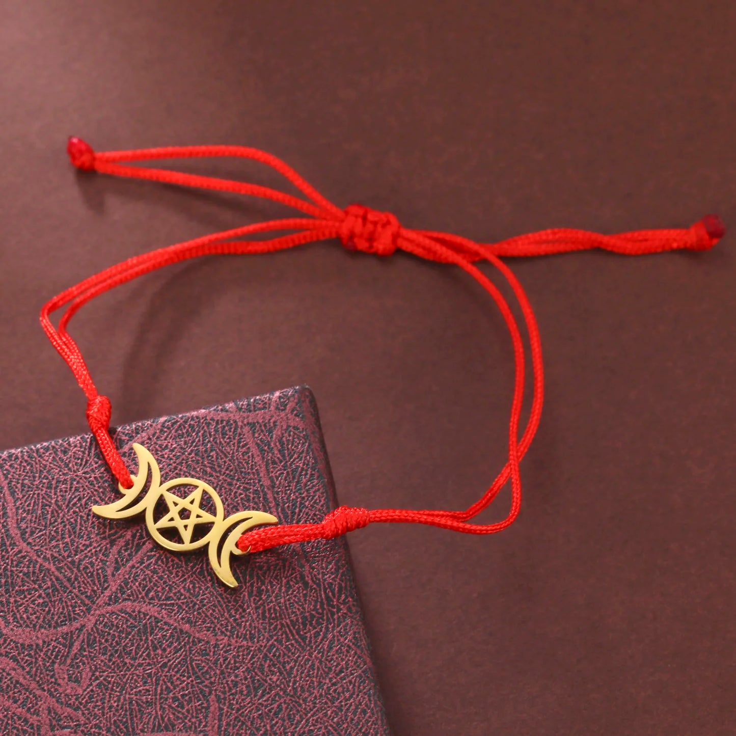Triple Moon Pentacle Adjustable Bracelet