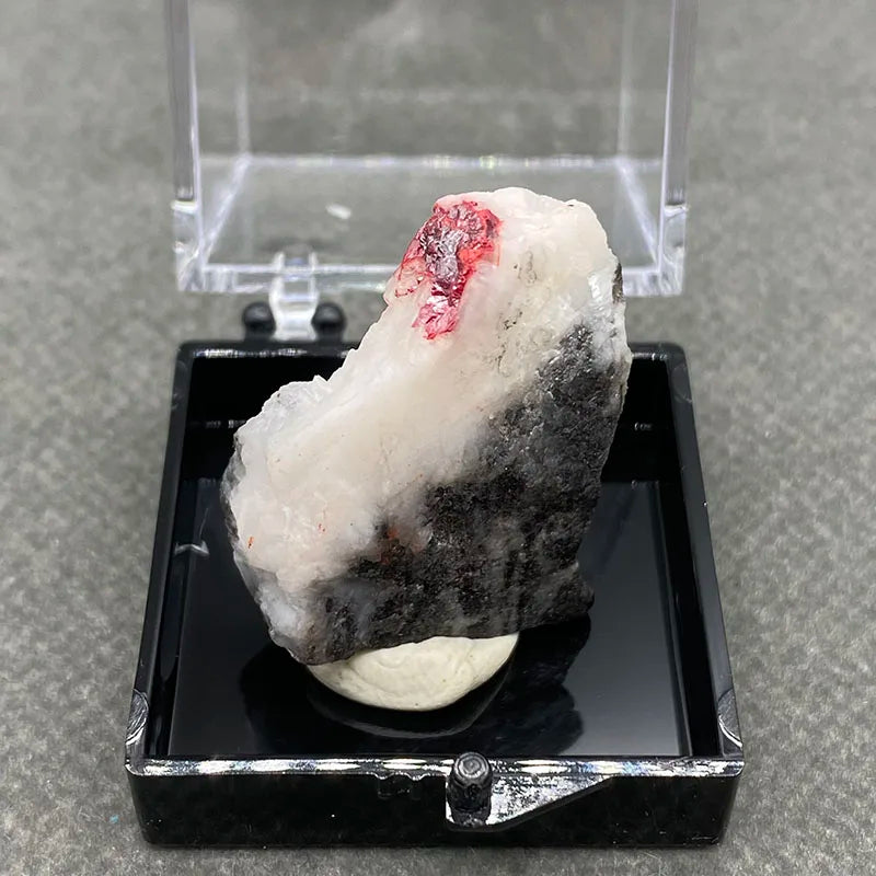 Natural Red Cinnabar | Raw Stone Specimen - Quartz Stone