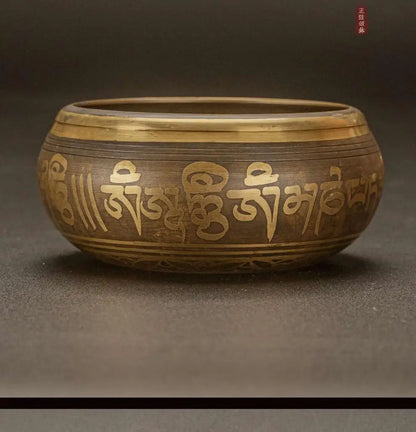Nepal Handmade Singing Bowl Large Brass Tibetan Bowls Yoga Meditation Sound Healing Instrument Buddhist Sound Bowls Ornaments
