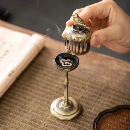 Magpie Hollow Lamp Sandalwood Fragrance Censer Smoking Backflow Incense Holder Tea House Ornaments Study Room Home Decor