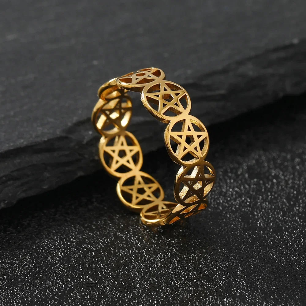 Pentacle Band Rings