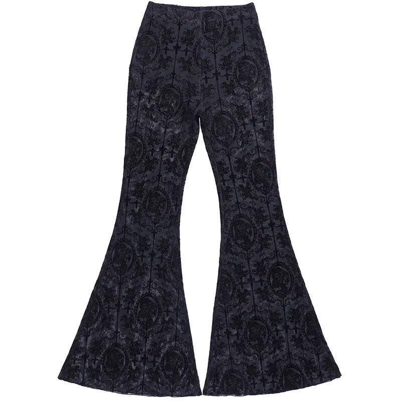 Lace High Waist Flare Pants
