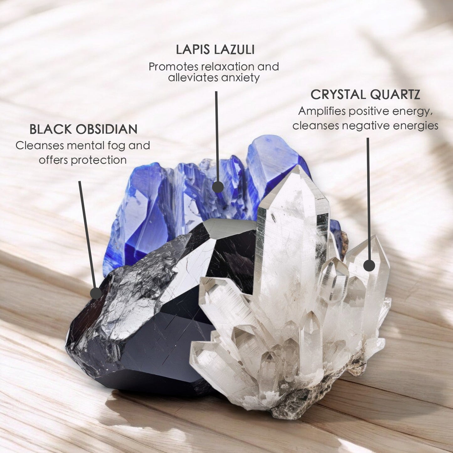 Eternal Blooms Crystal Candle with Obsidian, Lapis Lazuli, & Quartz | Coconut-Soy Wax Candle, 9oz