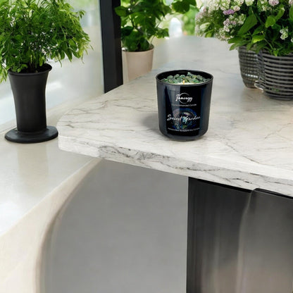 Secret Garden Crystal Candle with Green Aventurine | Coconut-Soy Wax Candle, 9oz