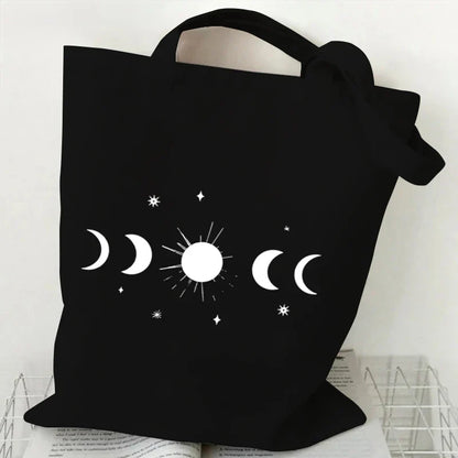 Witchy Floral Moon Tote Bags