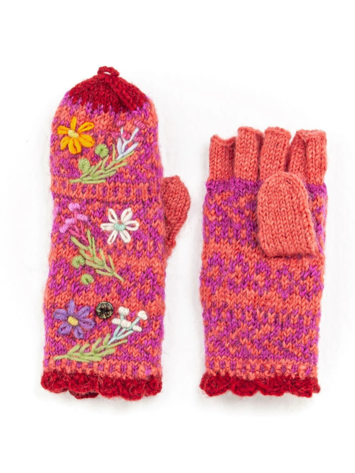 Sadie Wool Knit Finger Mittens