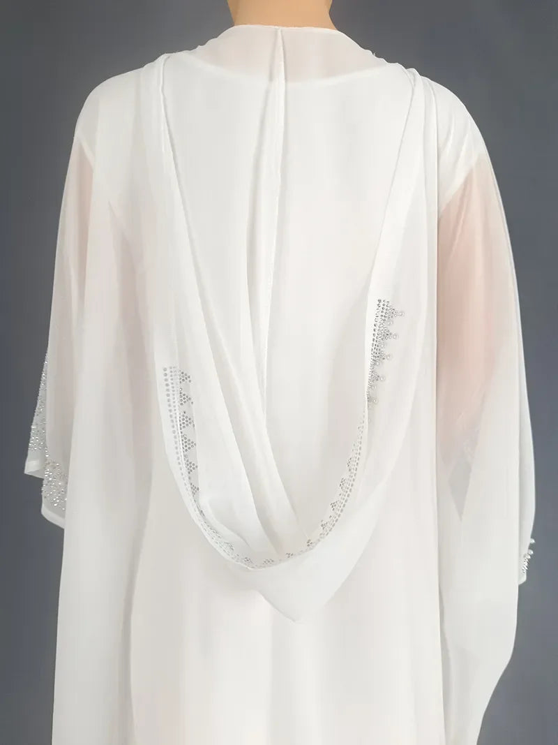 2025 Traditional Hooded Abaya African Dresses for Women Luxury Boubou Dress Africa Clothing Plus Size Dashiki Ankara Outfit Robe