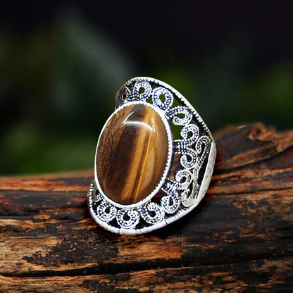 Stone Oval Vintage Design Rings