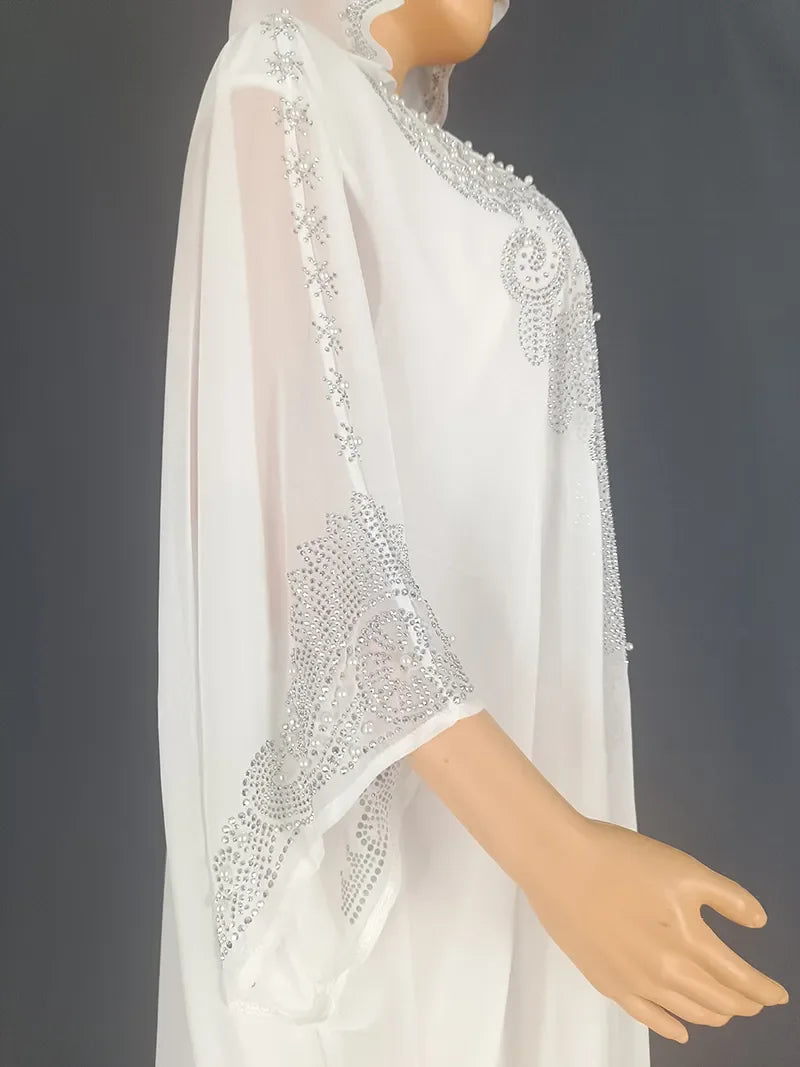 2025 Traditional Hooded Abaya African Dresses for Women Luxury Boubou Dress Africa Clothing Plus Size Dashiki Ankara Outfit Robe
