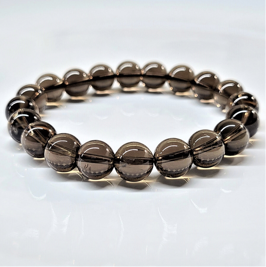 Smokey Quartz Round Bead Bracelet - Business Creativity