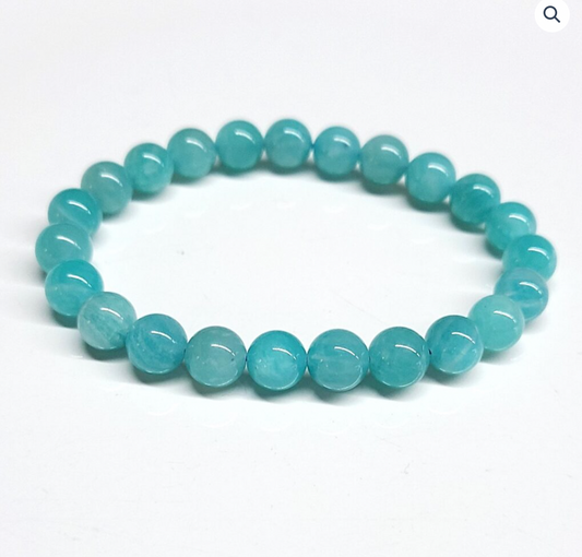 Amazonite (AA) Round Bead Bracelet 8mm - Confident Truth