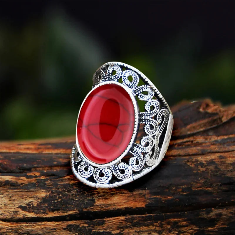 Stone Oval Vintage Design Rings