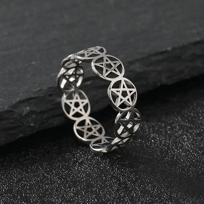 Pentacle Band Rings