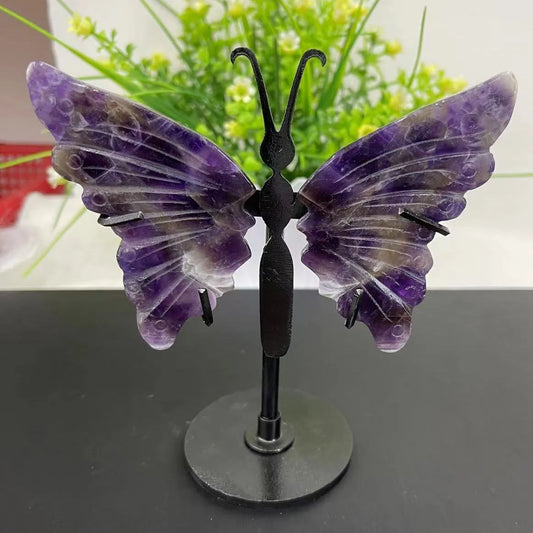 Crystal Butterfly Wings on Black Stand