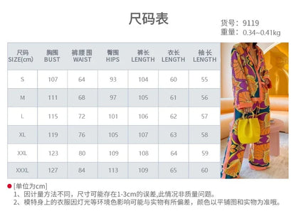 2025 Women's Graffiti Casual Shirt Women's Personalized Collar Long Sleeve Fashion Printed Set Women's Two Piece Set