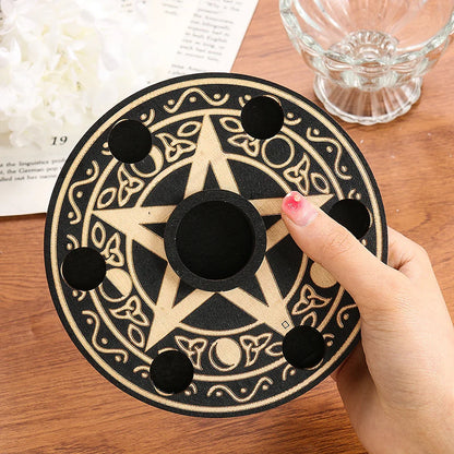 Pentacle Crystal Ball & Candle Holder