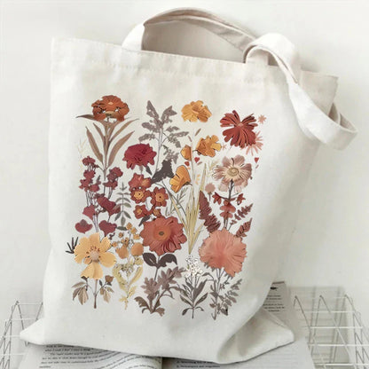 Witchy Floral Moon Tote Bags