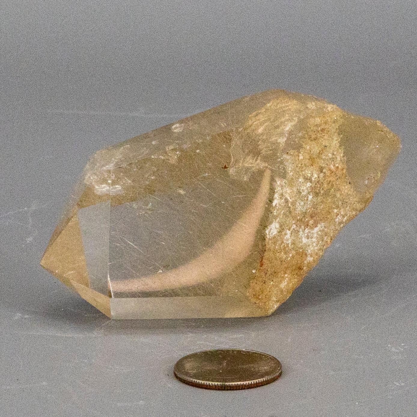 Spectacular "Rare" Brazilian Minas Gerais Golden Rutile Smoky Quartz Point