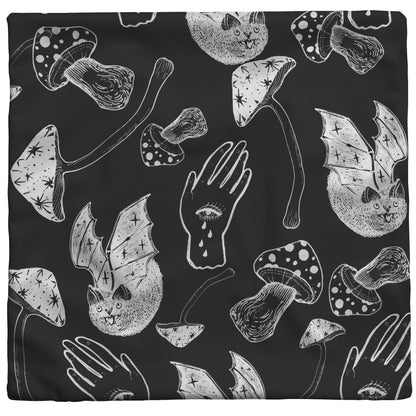 Spells, Bats, & Mushrooms - Throw Pillow