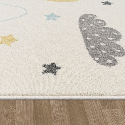 Kids Moon & Mountains Rug – Soft Polypropylene Area Rug, Kid & Pet Friendly