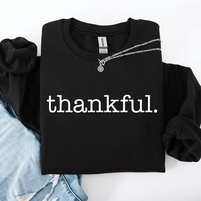 Thankful, Minimalist, Thanksgiving, Autumn, Fall Sweatshirt