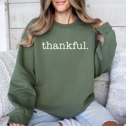 Thankful, Minimalist, Thanksgiving, Autumn, Fall Sweatshirt