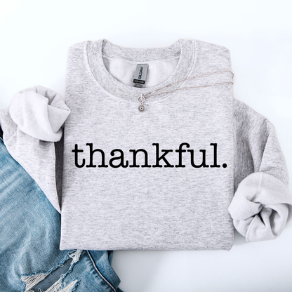 Thankful, Minimalist, Thanksgiving, Autumn, Fall Sweatshirt