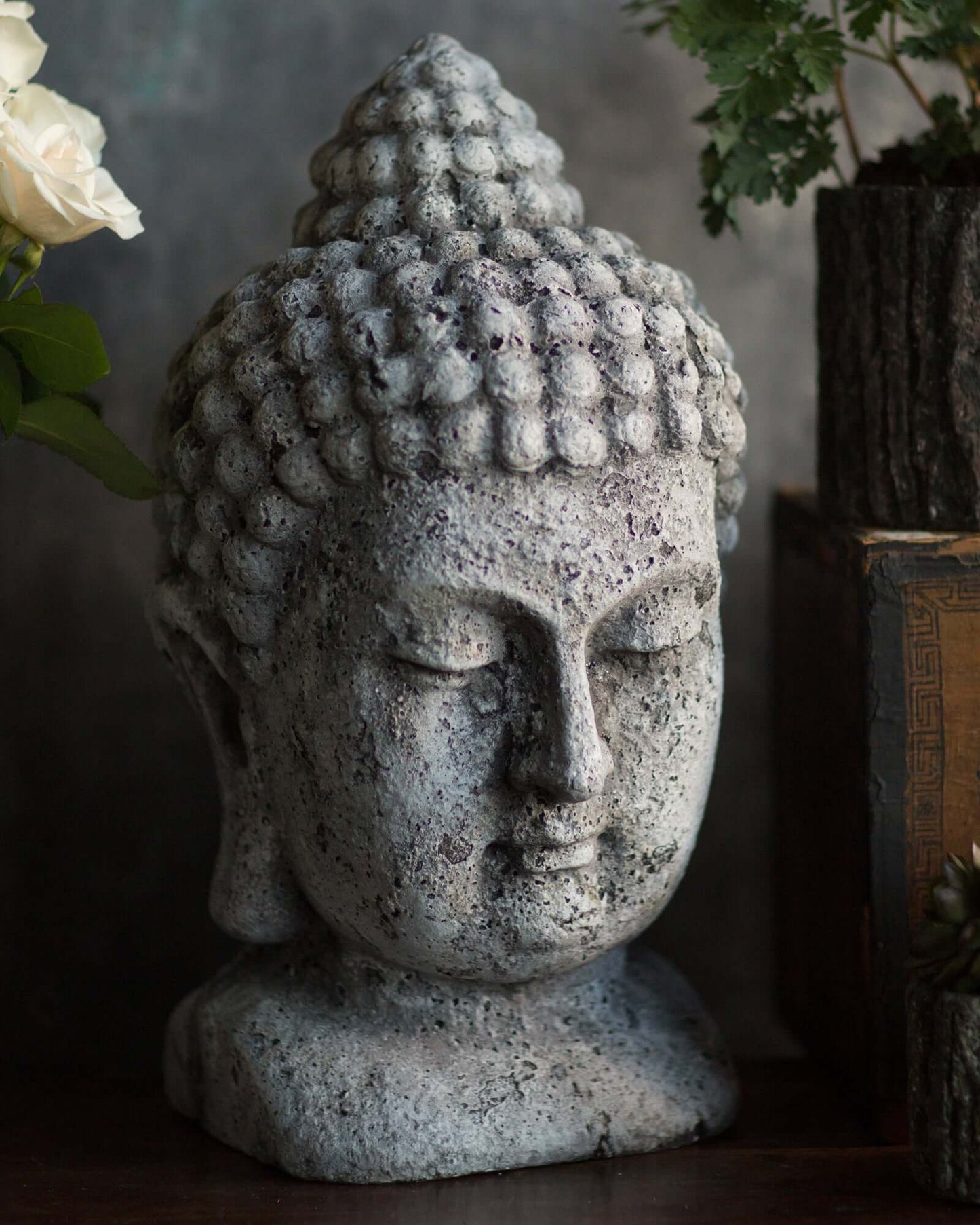 Vintage Buddha Head Statue
