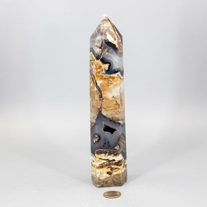 Volcano Agate Crystal Tower – XL UV Reactive