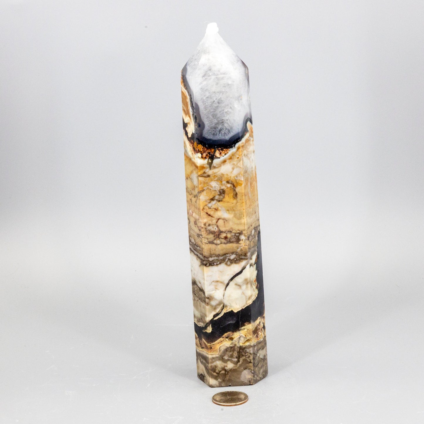 Volcano Agate Crystal Tower – XL UV Reactive
