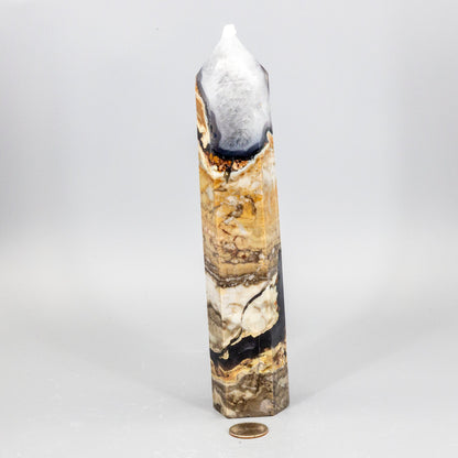 Volcano Agate Crystal Tower – XL UV Reactive