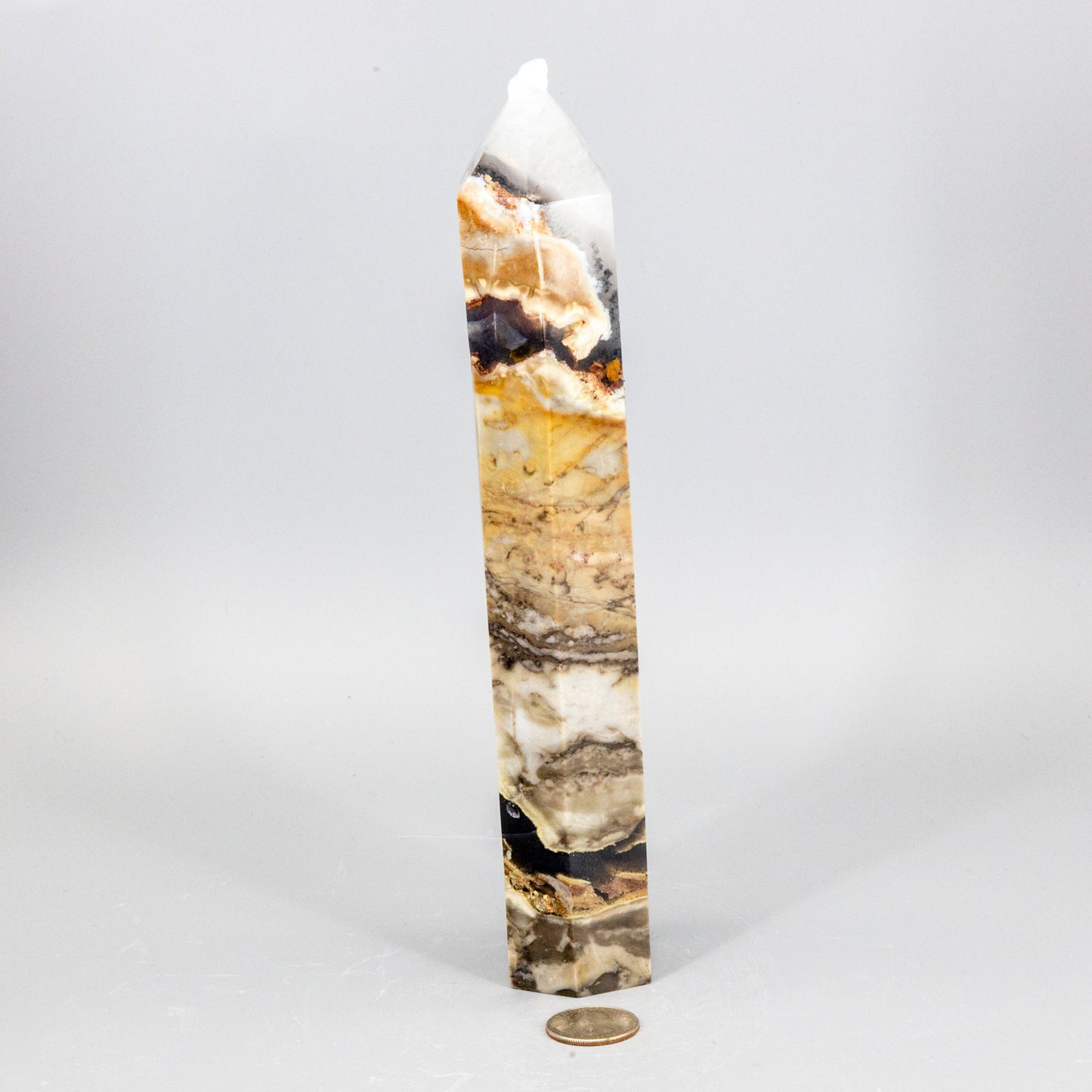 Volcano Agate Crystal Tower – XL UV Reactive