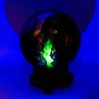Volcano Agate Sphere HUGE 186mm UV Reactive