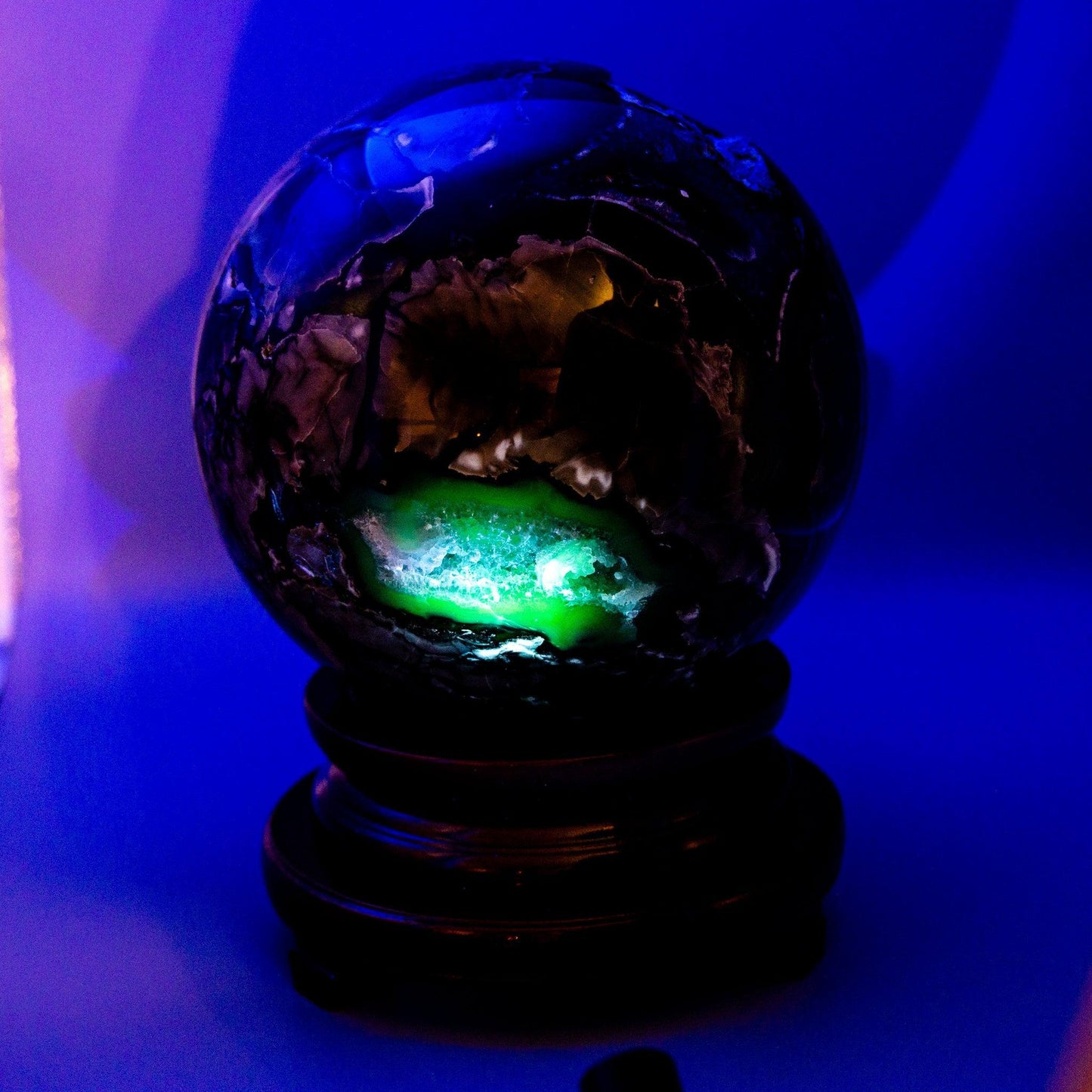 Volcano Agate Sphere XXL HUGE 252mm UV Reactive