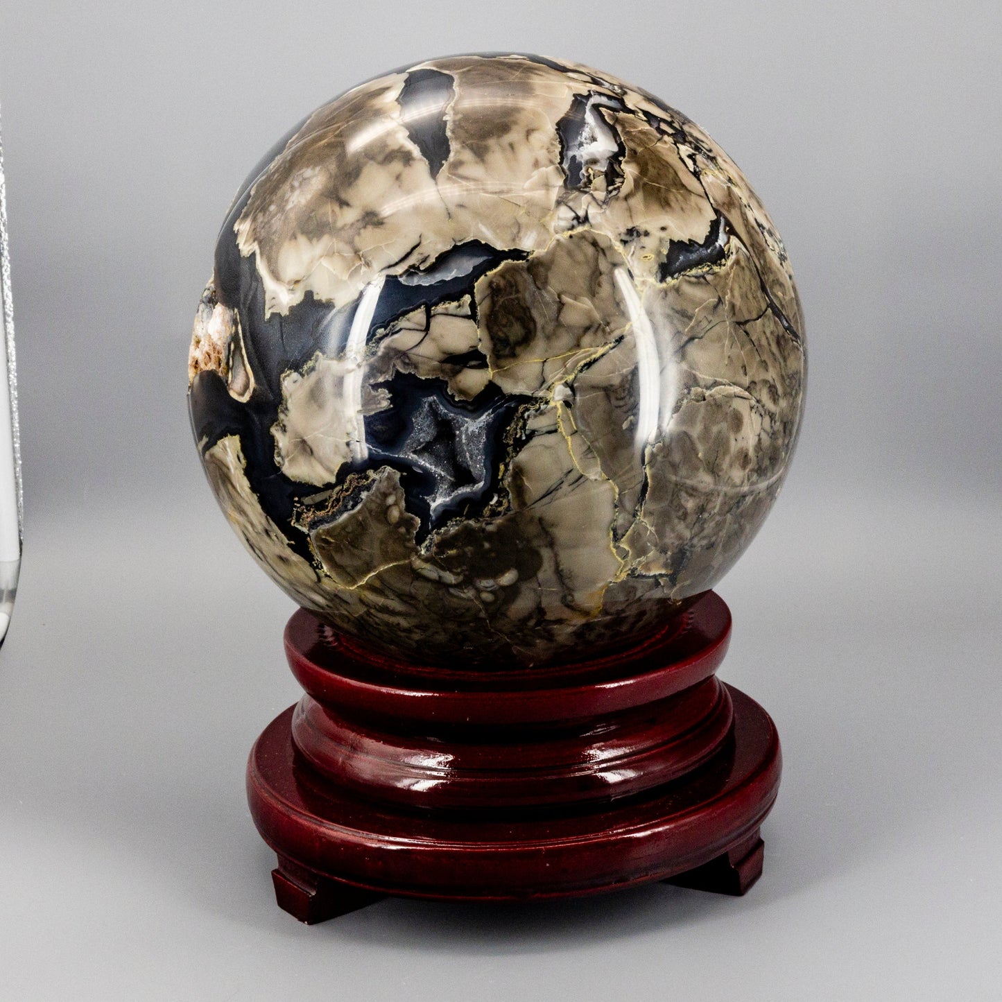 Volcano Agate Sphere XXL HUGE 252mm UV Reactive