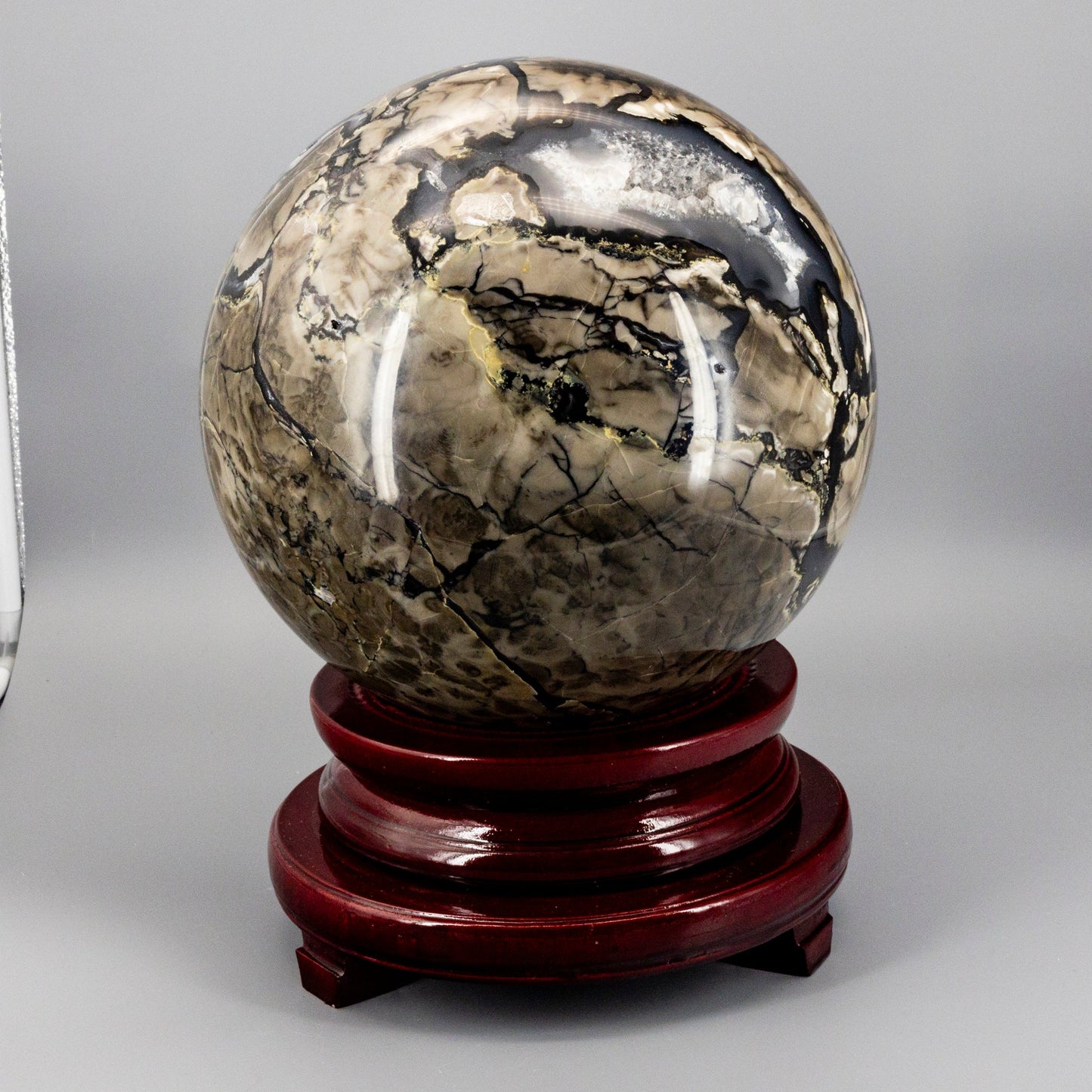 Volcano Agate Sphere XXL HUGE 252mm UV Reactive